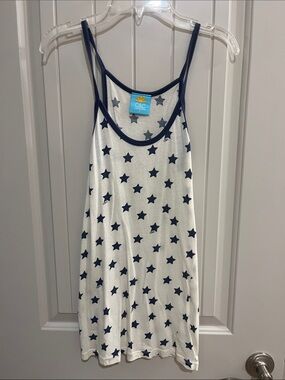 C&C California White Tank with Navy Star Print